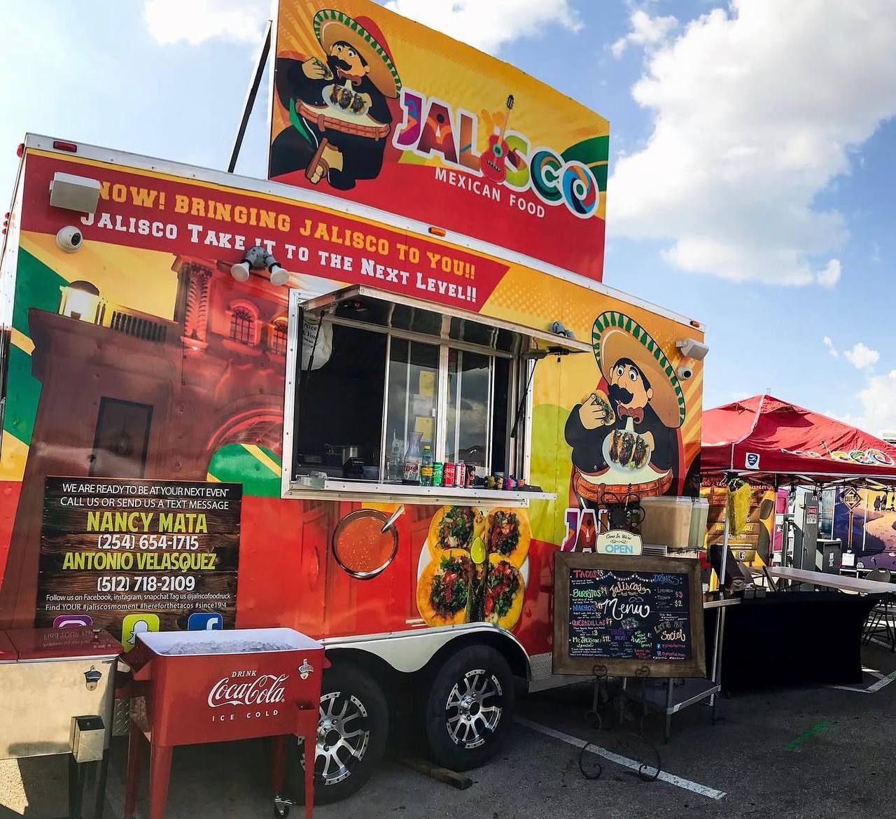 Jalisco Food Truck fully set up at a catering event in Texas