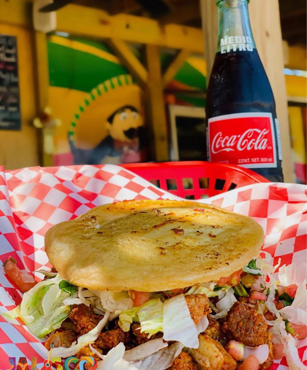 Torta with seasoned meat, lettuce and pico at Jalisco Food Truck Bastrop TX